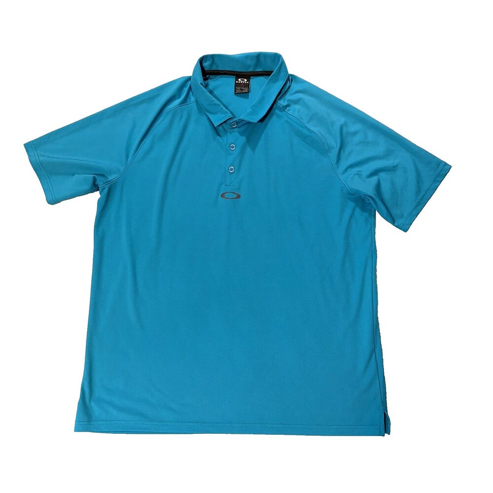 Oakley Mens Polo Shirt Size XL Golf  Regular Fit Short Sleeve Blue